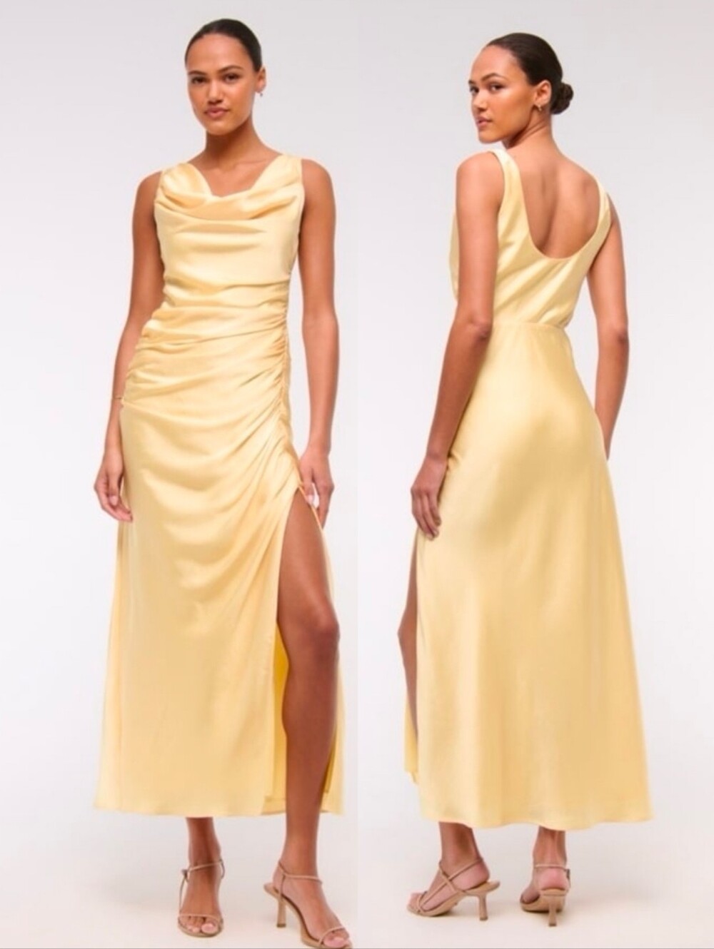 Abercrombie & Fitch Cowl Neck Draped Maxi Dress XL NWT *read